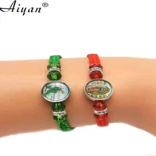 12 Pieces Religion San Judas Virgin Mary Hand-Woven Bracelet Drop The Oil With Picture Worn By As Gifts Or Prayer