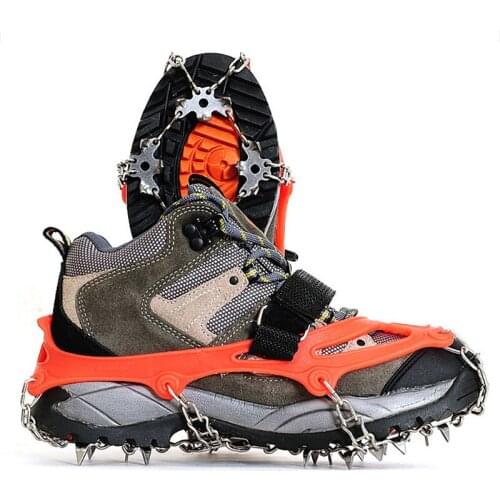18 Teeth Ice Fishing Snowshoes Outdoor Climbing Antiskid Crampons Winter Walk Manganese Steel Slip Shoe Covers