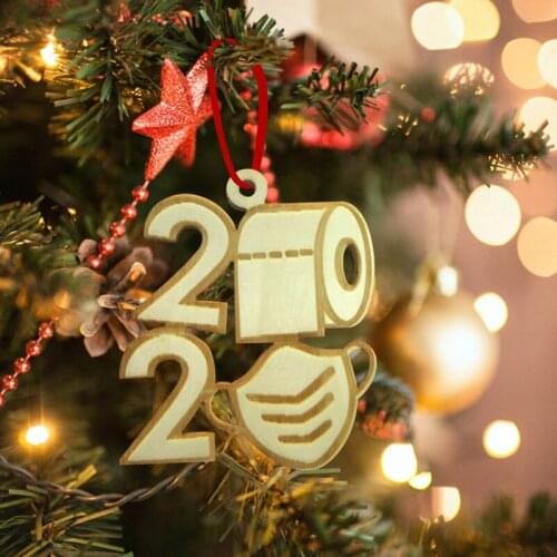 2020 Christmas Decoration Wooden Pendant For Chirstmas Tree Santa Claus Hanging Ornament Christmas Festival Home Decor