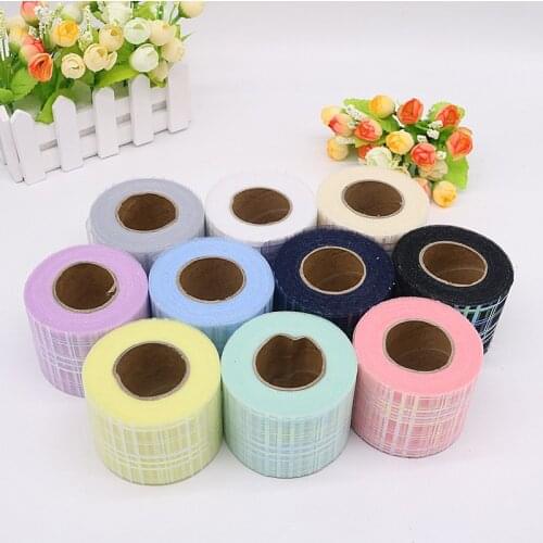 25 Yards 60mm Glitter Ribbon Tulle Roll Wedding Party Decoration Handmade Ribbon Gift Wrapping Hair Bowknot DIY Christmas Ribbon