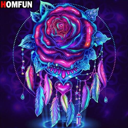 HOMFUN Full Square/Round Drill 5D DIY Diamond Painting "Flower Campanula" Embroidery Cross Stitch 5D Home Decor Gift A02253