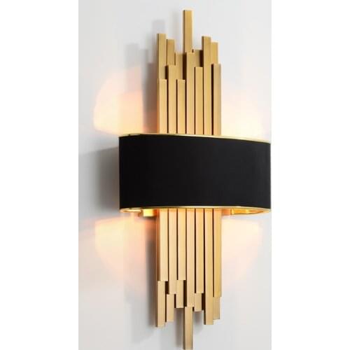 American Wall Lamp Postmodern Gold Iron Wall Lamp For Living Room Bedroom Loft Decor Luminaire Home Bedside Wall Light Fixtures