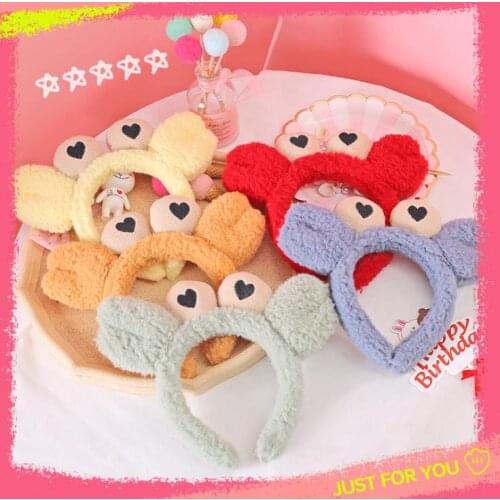 Ladies elastic hair band fashion hair band cartoon Cute plush crab headband big eyes Accessories Non-slip headband decoration