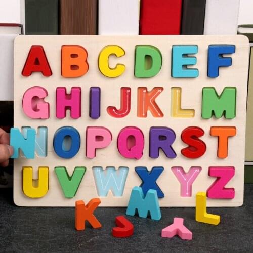 Wooden Toys Alphabets Digital Puzzles Kids Toys Educational Toys Letters Board Montessori Educational Wooden Toys For Children