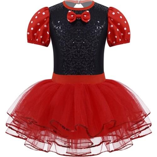 Kids Girls Chirstmas Dresses Short Puff Sleeves Sequins Bowknot Adorned Bodice Layered Mesh Tutu Dress Princess Party Dress