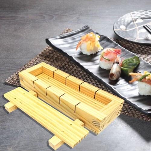 Sushi Mold Bamboo Wooden Pine DIY Hand Pressing Roller Mould Convenient Traditional easily clean for Nori Rice Maker