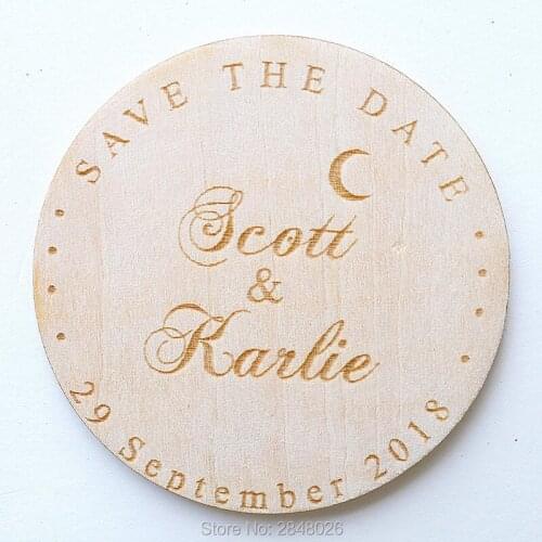 Laser cut Moon save the date wholesale laser cutting wedding initials invitation cards,Wedding Keepsake Magnet