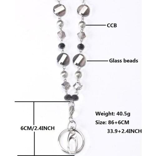 Leaves Retractable Name Badge Reel Lanyard with ID Card Holder Necklace Women R7RF