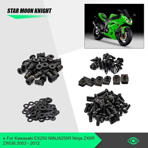 Motorcycle Complete Fairing Bolts Screw For Kawasaki EX250 NINJA250R Ninja ZX6R ZX636 2003 - 2012 2011 2010 2009 2008 2007