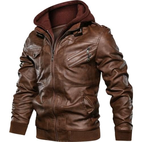 Mens Leather Jackets Autumn Casual Motorcycle PU Jacket Biker Coats Brand Clothing