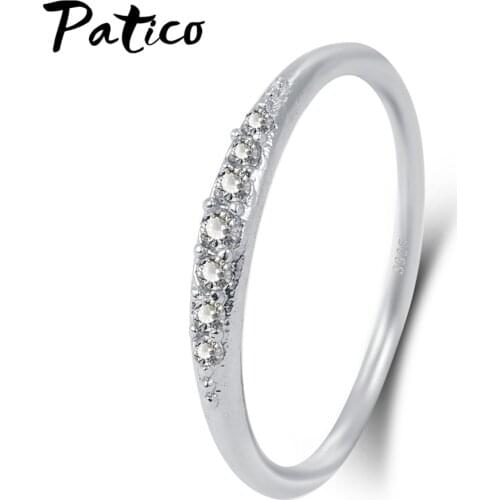 New Arrival Simple Design Narrow/Slim 925 Sterling Silver Rings For Women Small CZ Surround Fashion Jewelry Wholesale