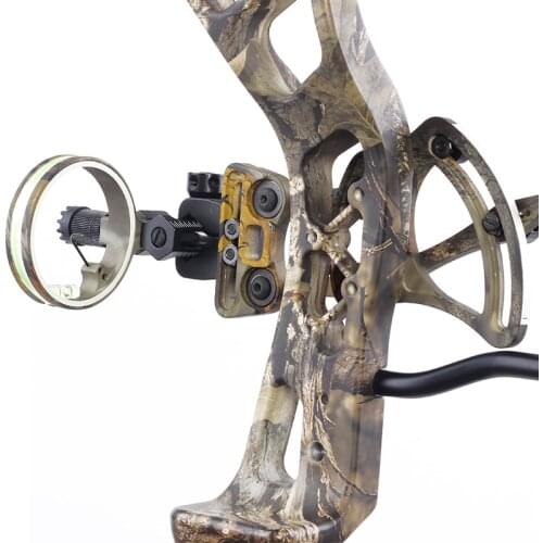 Hunting Compound Bow 1 pins .019" Bow Sight with Micro Adjust Detachable Bracket, Sight Light Archery Accessories