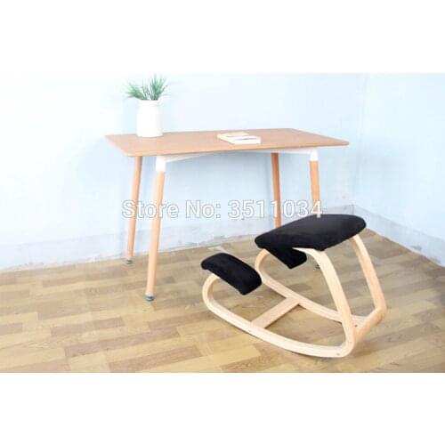 Original Ergonomic Kneeling Chair Stool Ergonomic Rocking Wooden Kneeling Computer Posture Chair Design Home Office Furniture