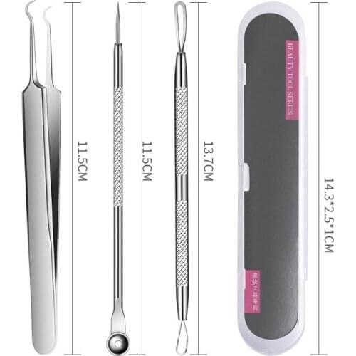 3/5/7Pcs Acne Treatment Blackhead Extractor Deep Cleaning Black Dots Cleaner Blemish Remover Needles Tweezer Black Spots Pore