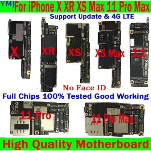 Factory unlocked for iphone X / XR / XS / XS max / 11/ 11pro /11 pro max Motherboard,Original Mainboard,Logic board with LTE 4G