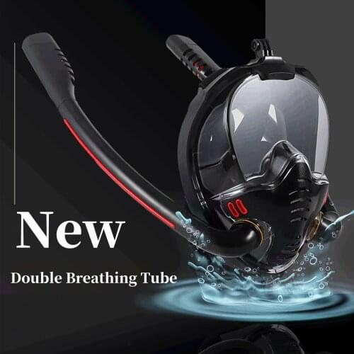Diving Mask Professional Scuba Adult Men Women Goggles Swimming Snorkel Mask Double Breath Mascara Tube Silicone Full Dry