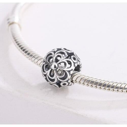 Simple Design 925 Sterling Silver Daisy Flower Spacer Beads Charm Bracelet With Pendant DIY Jewelry Making For Pandora