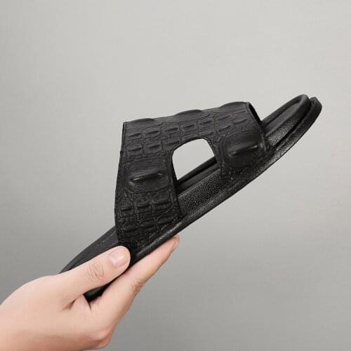 2021 New Fashion Meals Slippers Summer Outdoor Beach Leather Sandals Man Comfortable Soft Flat Open Toe Rubber Bottom Big Size