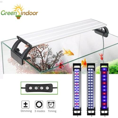 Aquarium Light RGB Fish Tank Lamp LED Lighting Fishing Tank 20-65CM Led Planted With Timer Aquatic Plant Indoor Water Decoration