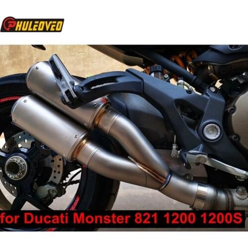 Titanium Alloy for Ducati Monster 1200 1200S 821 2014-2021 Motorcycle Exhaust Muffler Link Pipe for Ducati Monster 821 1200 1200