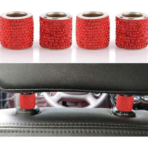 Bling Car Rhinestone Diamond Headrest Collars Rings Seat Headrest Interior Decoration Accessories For Girls Women