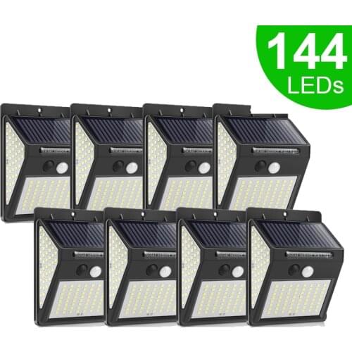 100/144 LED Outdoor Solar Light Motion Sensor Wall Light Waterproof Solar Power Pathway Light