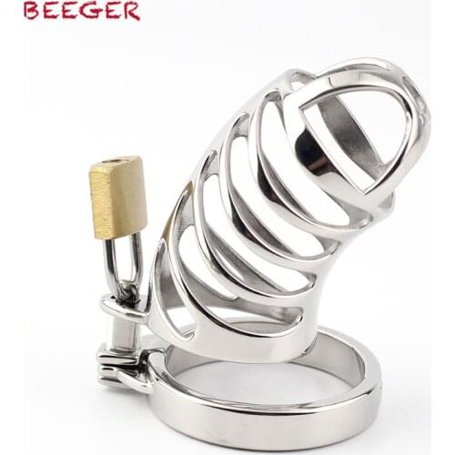 BEEGER The Protector Ribbed Chastity Device, Breathable Cock Cage for Chastity Play