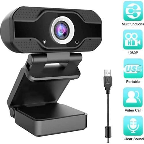Webcam with Microphone, 1080P HD Webcam USB Laptop Live Streaming Camera for Video Calling, Conferencing, Gaming and Recording