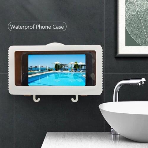 Waterproof Phone Case Bathroom Amusement Superb Gadget Bathroom Waterproof Mobile Phone Holder Wall Storage Box MUMR999