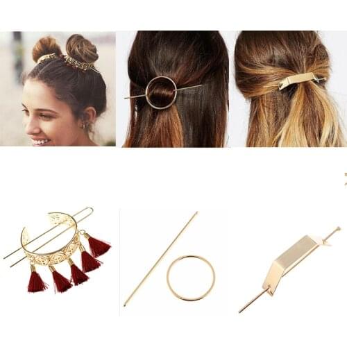 BOHO Original Design Alloy Round Top Hairpin Bun Cage Minimalist Bun Holder Cage Hair Stick Girl Hair Accessories Hair Jewelry