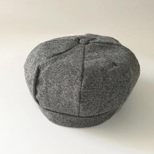 Womens Hat, Newsboy Hat, Unisex, British Retro Checkered Beret, Mens Hat, Winter New Pumpkin Hat, Octagonal Hat