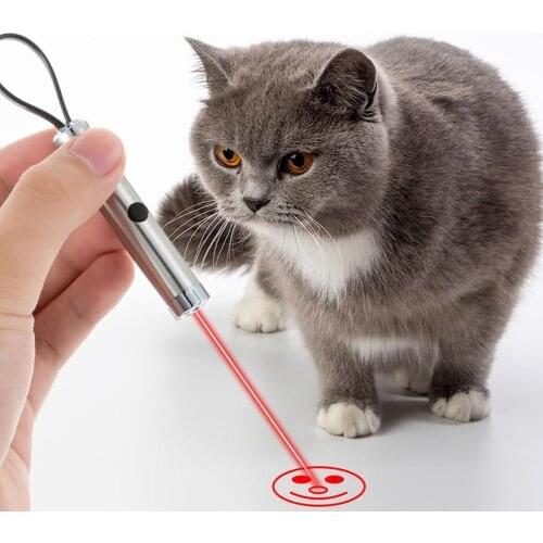 Pointer Pen Cat Toy Funny Pattern Shadow Red Dot Light Sight Interactive Stick Pet Supplies Keychain Interactive Toys 1pc