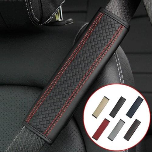 2/1 Pcs Car PU Leather Safety Belt Shoulder Cover Breathable Protection Padding Seat Belt Padding Pad Auto Interior Accessories