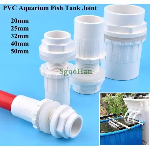 5 Size Available 1/2"~1.5" PVC Pipe Fittings Aquarium Fish Tank Connector Overflow Thread Water Supply Accessories Joint 2~20pcs