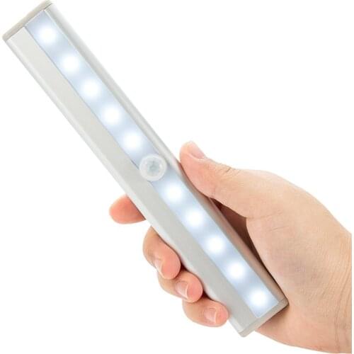Wireless 6/10 LED PIR Motion Sensor Light Cupboard Wardrobe Bed Lamp Under Cabinet Night Lamp for Home Closet Stairs Kitchen