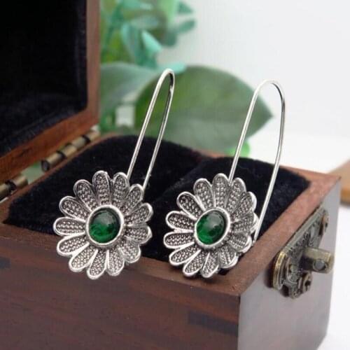 Retro Lotus Earrings For Women Vintage Flower Drop Hanging Earring Fashion Jewelry Earrings Brincos Pendientes