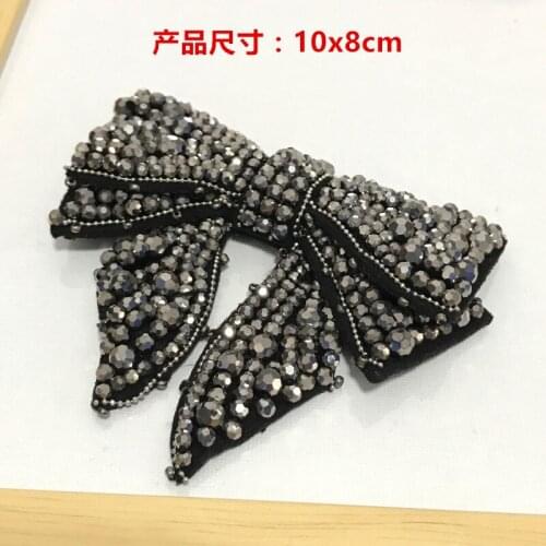 Large three-dimensional Beades bow cloth clothes bag shoes flower decoration patch posted Bundiang clothes DIY accessories A1494