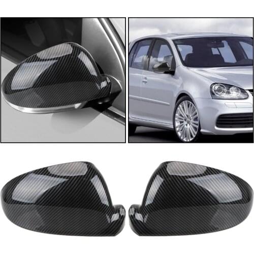 2pcs RearView Mirror Case Caps Carbon Fiber Side Wing Mirror Cover for VW Golf 5 MK5 Jetta 2006-2011 Car Accessories