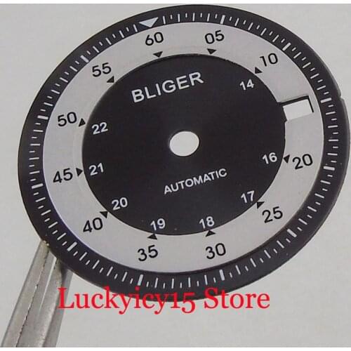 BLIGER Watch Parts White/Green/Green 28.5mm Watch Dial With Date Window Fit for DG 2813 MIYOTA Automatic Movement