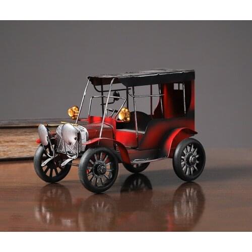 European Retro Vintage Car Ornaments Living Room Bedroom Porch Desktop Decoration Wrought Iron Crafts Nostalgic Simulation Model