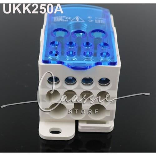 Din Rail Terminal Blocks One in several out Power Distribution Box Universal Electric Wire Connector Junction Box UKK250A