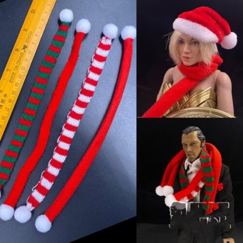 1/6 Scale Christmas Hat and Scarf Models for 12''Figures DIY Accessories