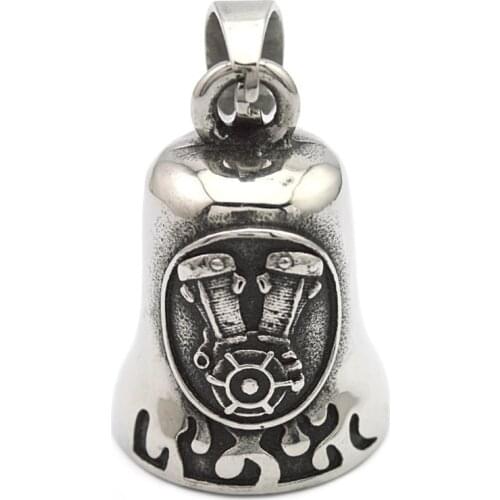 Men Cool Eagle Bike Motorcycle Style Engine Bell Sliding Pendant Necklace