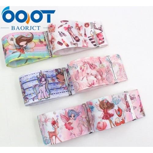 OOOT BAORJCT I-19720-1639,38mm 10yards Cartoon Thermal transfer Printed grosgrain Ribbons,tape crafts,bow cap DIY accessories