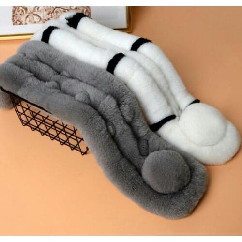 Autumn and winter womens 100% genuine natural rabbit fur scarf ladys winter thicken thermal warm fur scarf TB030
