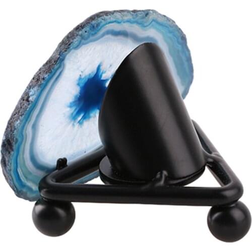 Christmas Valentines Day Gift Natural Agate Stone Slice Night Light Dyed Mineral Rock Slice LED Night Desk Table Lamp