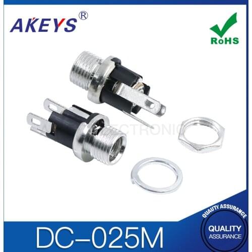 10PCS DC-025M 5.5-2.5MM metal round waterproof DC connector DC power jack DC audio jack