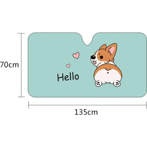 Car Windshield Sunshade Cute Pet UV Rays 5 Layers Sun Visor Protector Portable Thickened Foldable Auto Sunshade for Cars Trunks