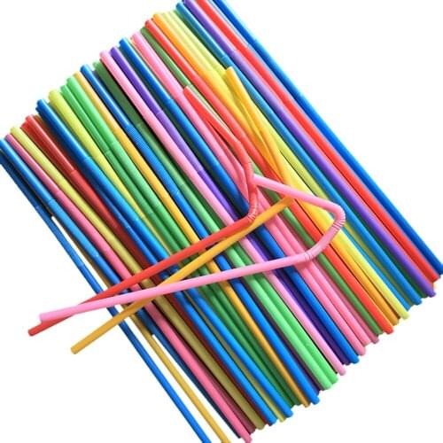 100pcs Disposable Straws Multicolor Home Bar Party Drink Straws Wedding Drinking Accessories Home Bar Party Supply Drink Straws