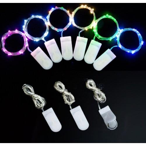 Led Light String Christmas Button Flower Cake Gift Box Decoration Flexible Battery Copper Wire 1m 2m Light String Red Pink Blue